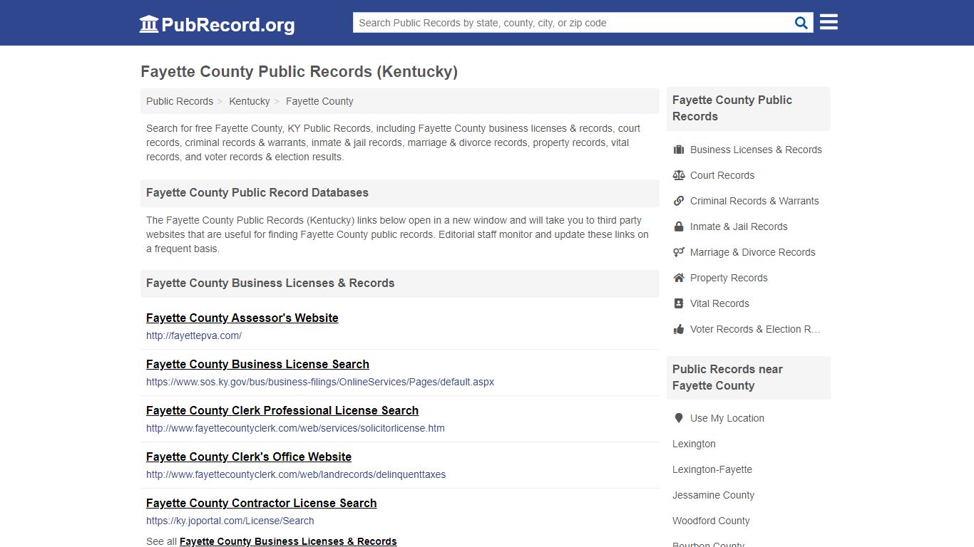 Free Fayette County Public Records (Kentucky Public Records)