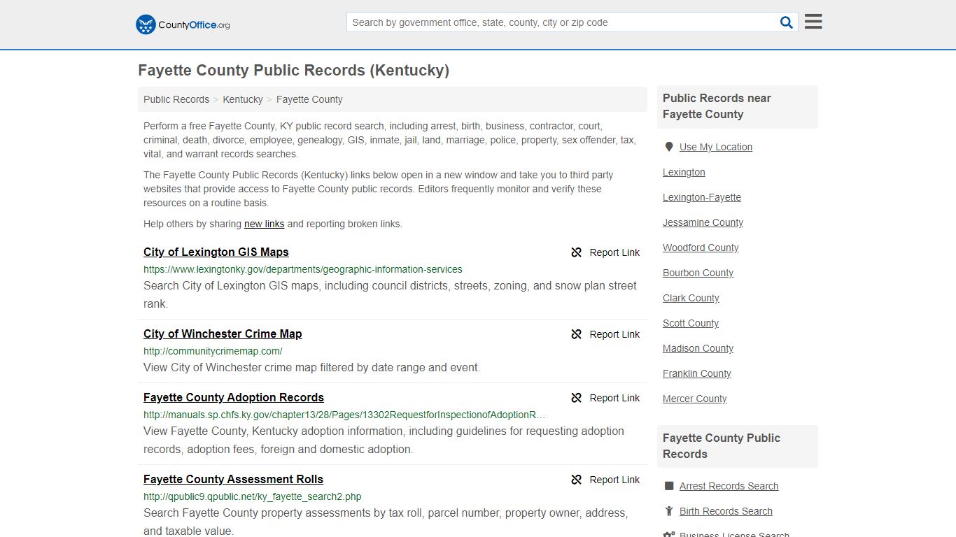 Public Records - Fayette County, KY (Business, Criminal ...